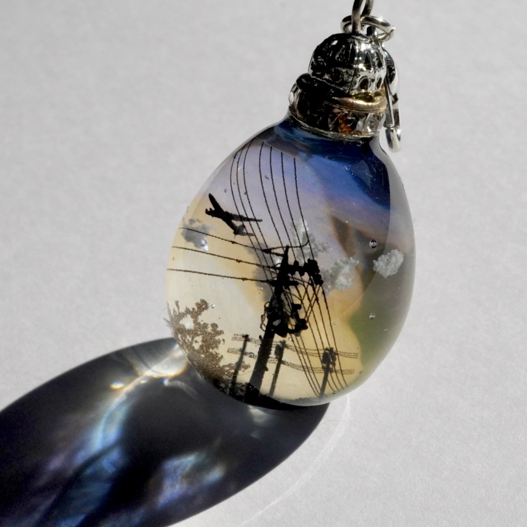 雲レジン　日常　空たまご　オススメ紐ペンダン