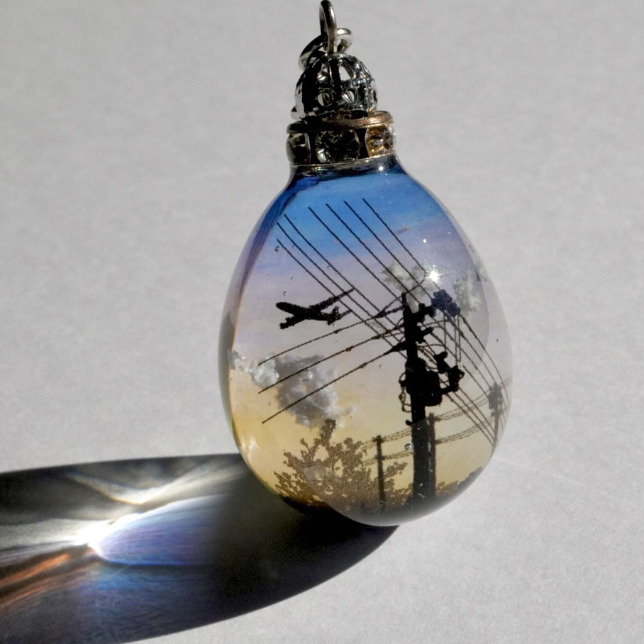 雲レジン　日常　空たまご　オススメ紐ペンダン