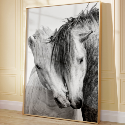 アートポスター 干支 午年 馬 モノクロ写真 2026 白黒 ナチュラル 北欧