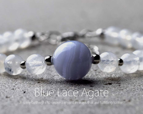 大天使メタトロンのブレスレット / ブルーレースアゲート / セレナイト 大天使メタトロンのブレスレット / ブルーレースアゲート / セレナイト