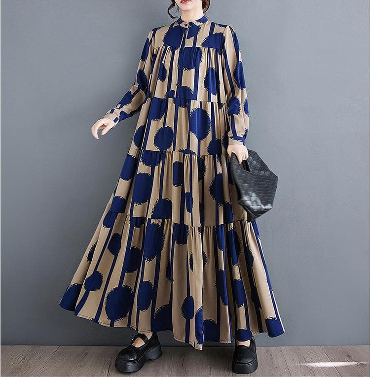 【大きいサイズ】 レディース ロング　ワンピース　春夏 秋 新品 長袖　シャツ