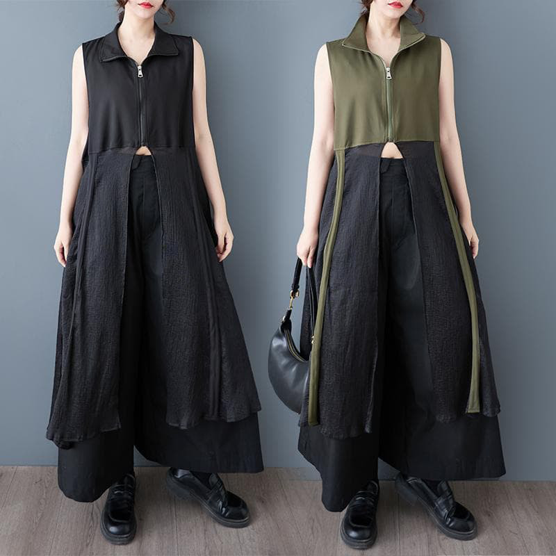 大きいサイズ ノースリーブ　ワンピース　レディース 春夏　 カーキ　新品 ロング