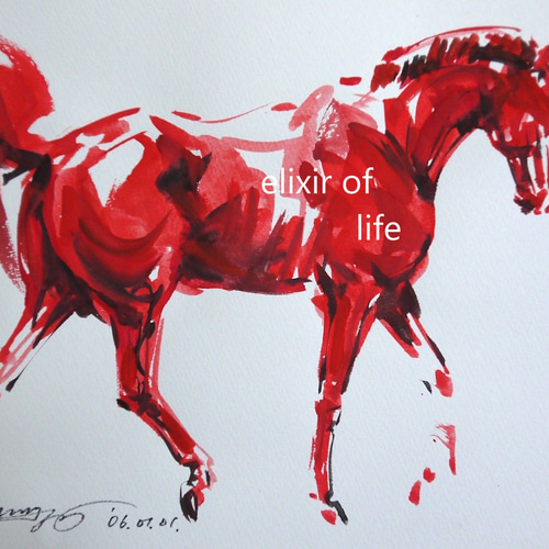 炎の馬3、2026炎の馬4、2026（薄めの水彩画用紙、A4より