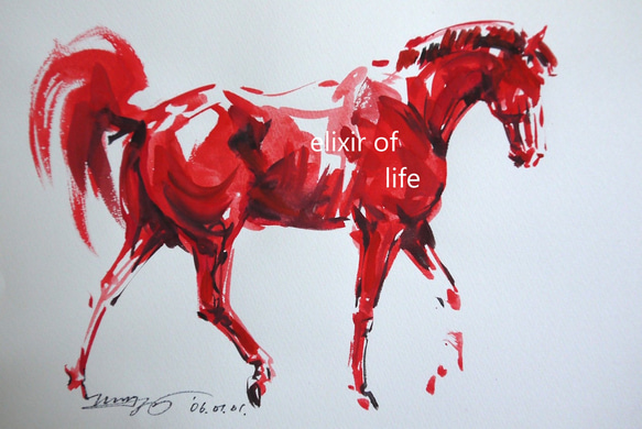 【水彩画・原画】炎のように 炎の馬3、2026炎の馬4、2026（薄めの水彩画用紙、A4より