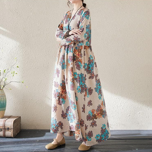 スリットワンピース 春新作 ワンピース 花柄 花柄ワンピース 春 夏 ロング ロングワンピース 大きいサイズ レディース シャツワンピース ロング丈 大きいサイズ】 レディース ロング ワンピース 春夏 秋 新品 長袖 花柄