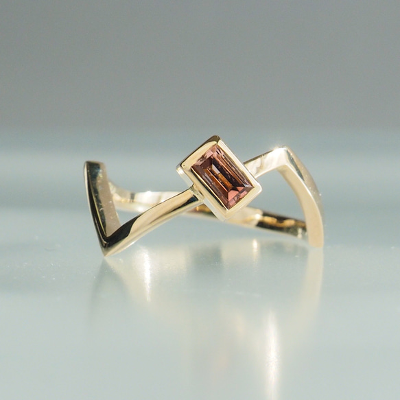 トルマリン K10 リング k10-2 11.0号 k10金 大粒 天然トルマリン 緑 リング 指輪 指輪・リング