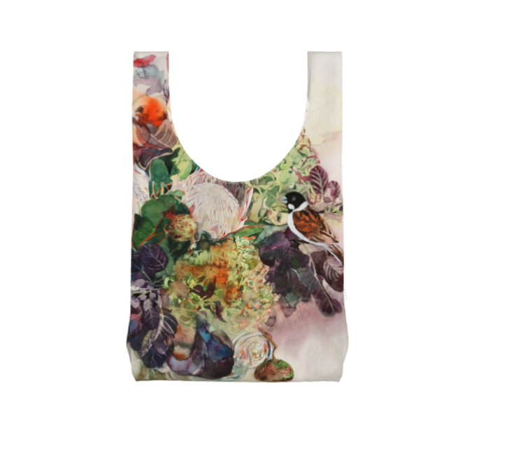 雨の日も安心で丈夫な防水パラシュート生地の夏の花エコバック