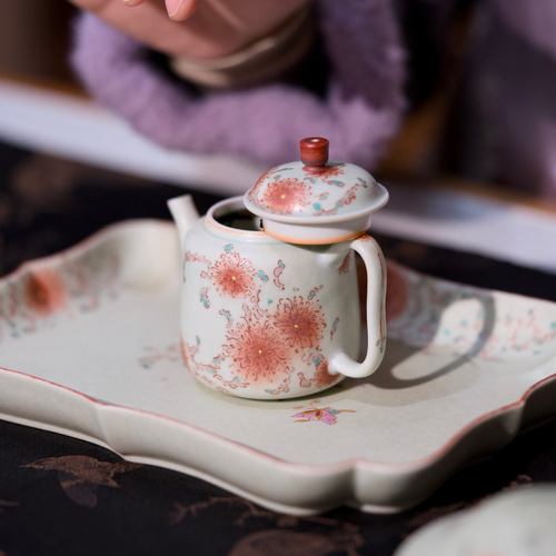 観花集｜冬の新作「野に咲く花のように」手作り茶器セット｜茶壺・茶杯