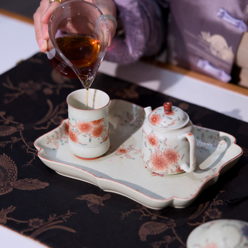 観花集｜冬の新作「野に咲く花のように」手作り茶器セット｜茶壺・茶杯