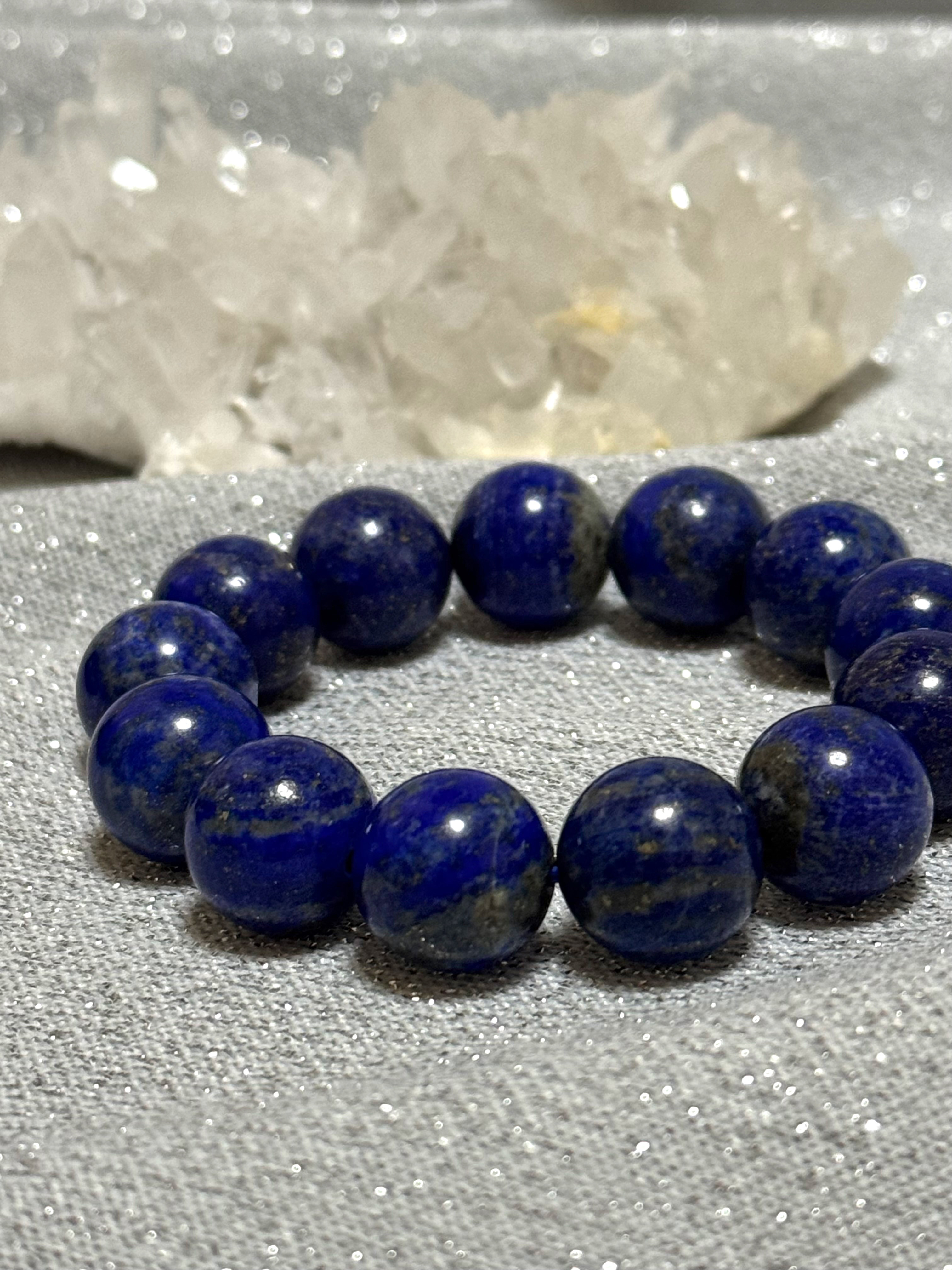 地球色天然ラピスラズリ大粒14mm