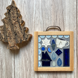 再販11】彫刻柄＆アンティーク＊モザイクタイルトレー タイルトレイ