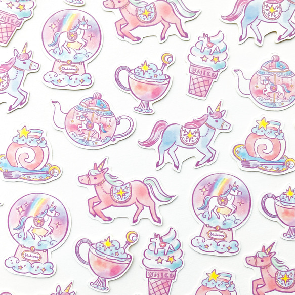 獨角獸雪花貼紙 | 獨角獸 [28 張] 第1張的照片