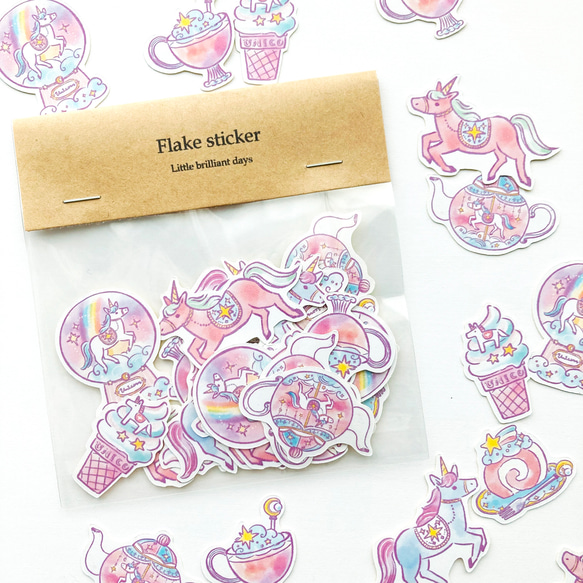 獨角獸雪花貼紙 | 獨角獸 [28 張] 第3張的照片