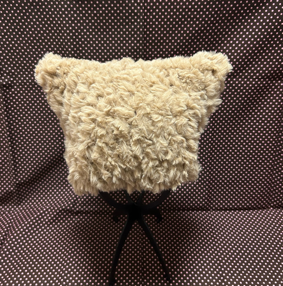 送料無料＊幼児サイズ 猫耳ニット帽 ベージュ ハンドメイド 雑貨