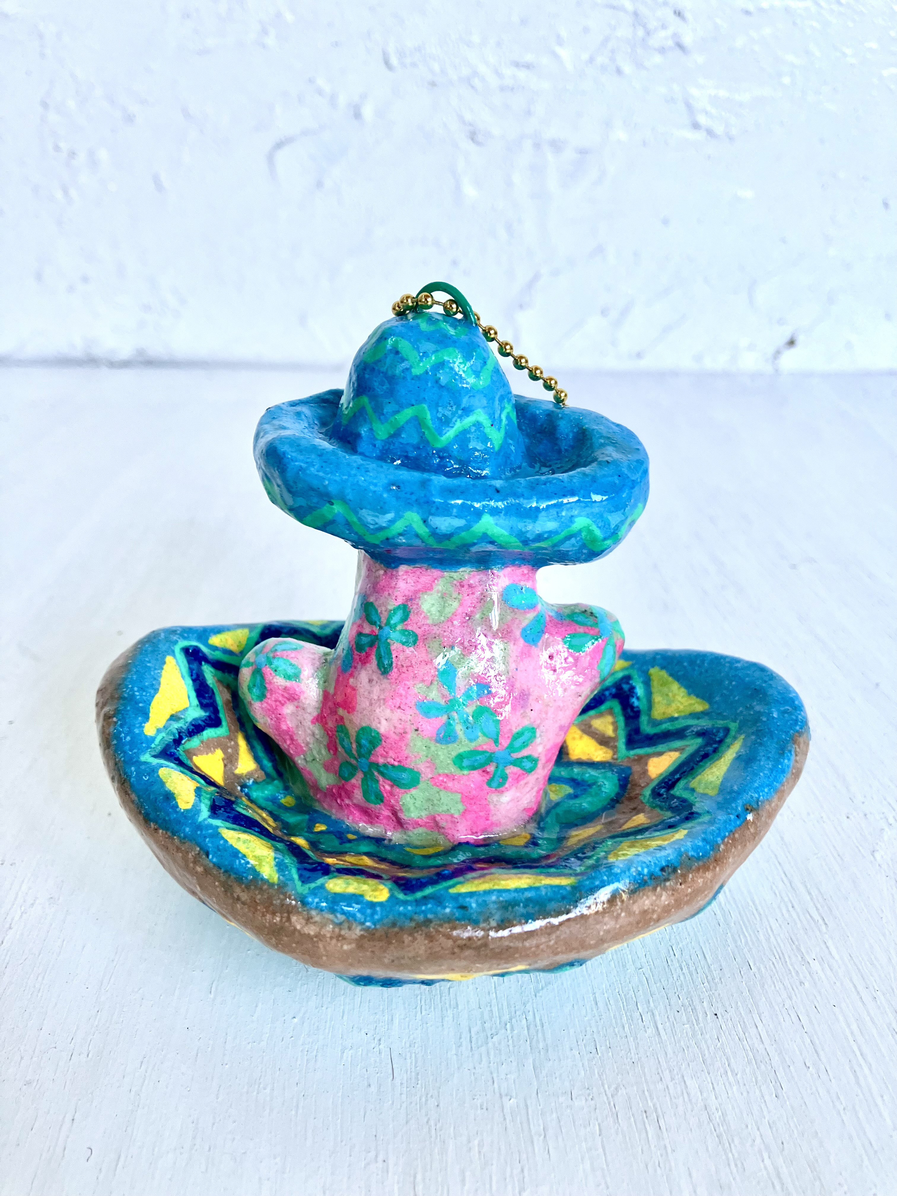 ミニサボテン　ブルー　オブジェ　カラー　　オブジェ手作り　セメント　かわいい　カラフル