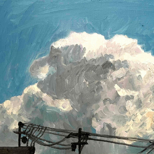 油彩画 原画「近所の風景 その2」アート 絵画 22×27㎝ F3 キャンバス N