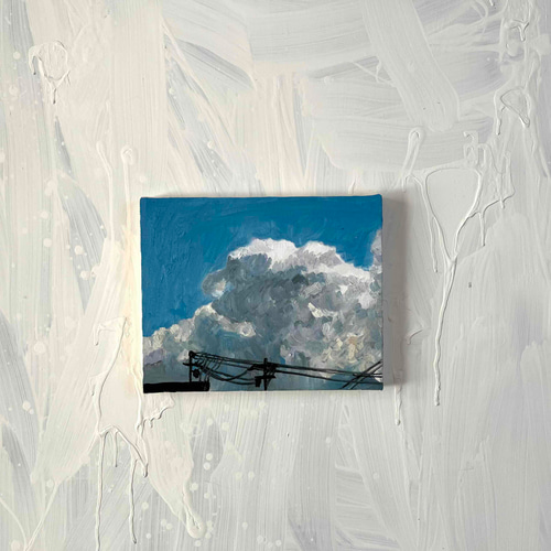 油彩画 原画「近所の風景 その2」アート 絵画 22×27㎝ F3 キャンバス N