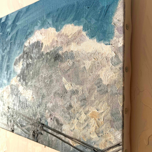 油彩画 原画「近所の風景 その2」アート 絵画 22×27㎝ F3 キャンバス N