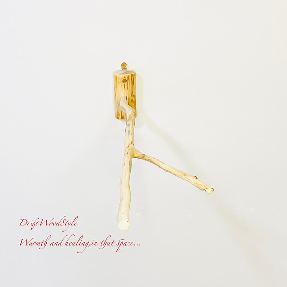 Y字の流木枝を使った小鳥の止まり木 インコの壁掛けパーチ ピン止め+ビス止め両タイプ N14 8枚目の画像