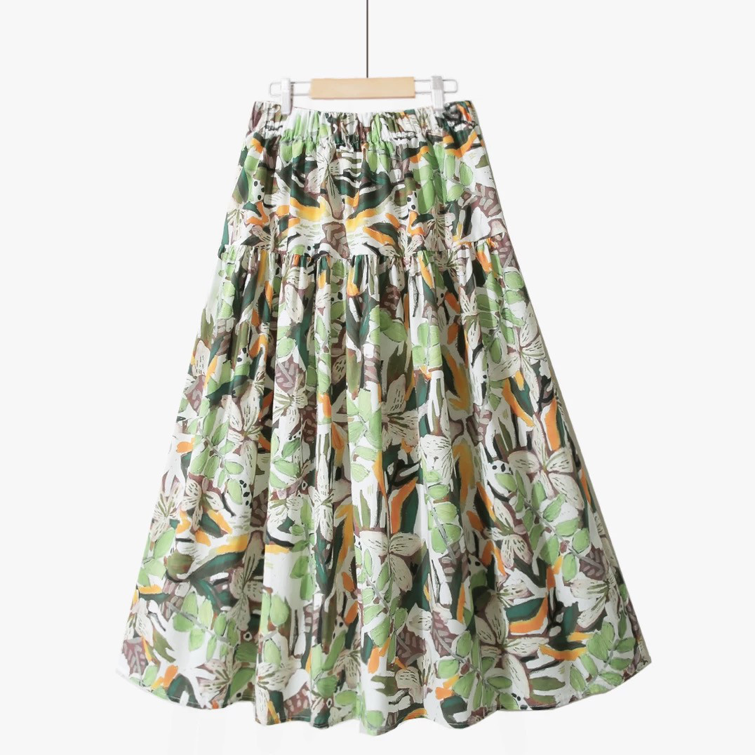 裏地付き ギャザースカート ロングスカート ゴム仕様 ギフト