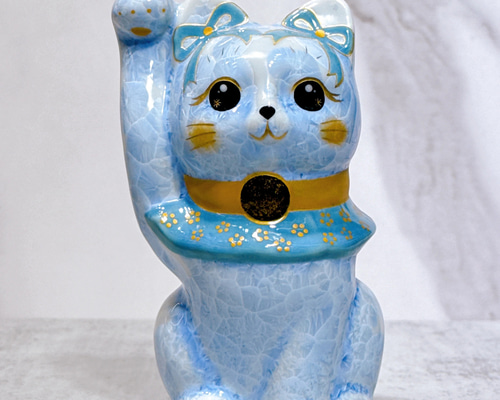 清水焼 招き猫】花結晶、藤の花、数百万両 その他アート ourlittlezone