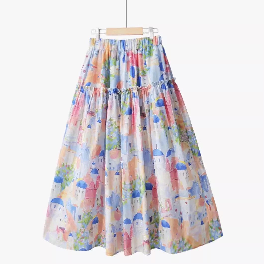 裏地付き ギャザースカート ロングスカート ゴム仕様 ギフト