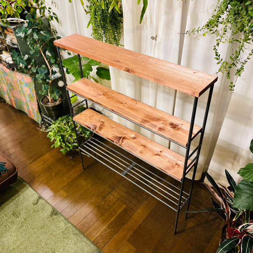 アイアン4段マルチラック 隙間収納 ハンドメイド インダストリアル