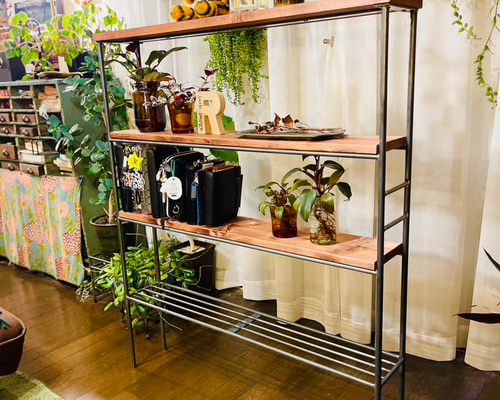 アイアン4段マルチラック 隙間収納 ハンドメイド インダストリアル