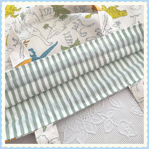 現品限り】【3点セット】レッスンバッグ 上履き入れ《カラフル 恐竜