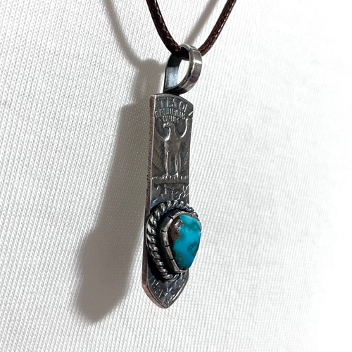 ロイストン ターコイズ ヴィンテージコイン フェザー シルバー