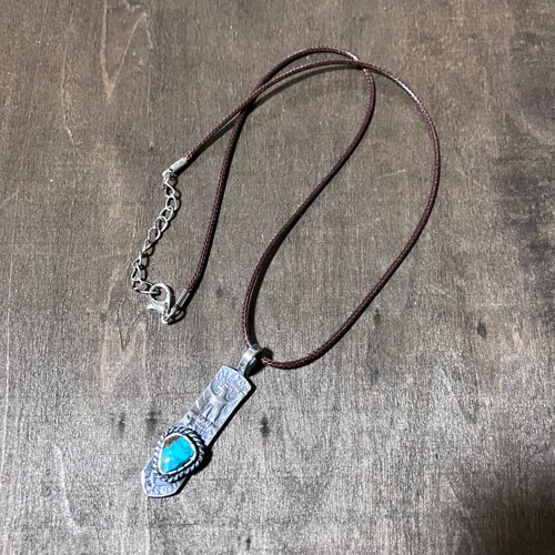 ロイストン ターコイズ ヴィンテージ フェザー シルバー ネックレス