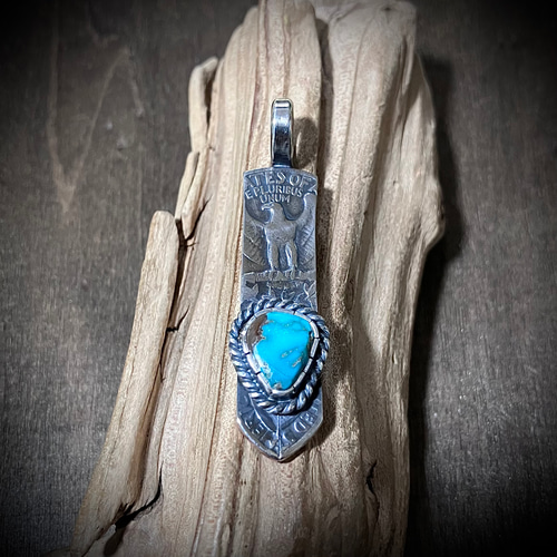 ロイストン ターコイズ ヴィンテージコイン フェザー シルバー