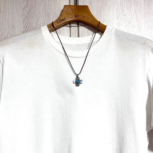 ロイストン ターコイズ ヴィンテージコイン クロス シルバー