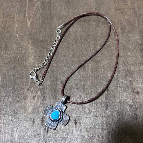 ロイストン ターコイズ ヴィンテージコイン クロス シルバー