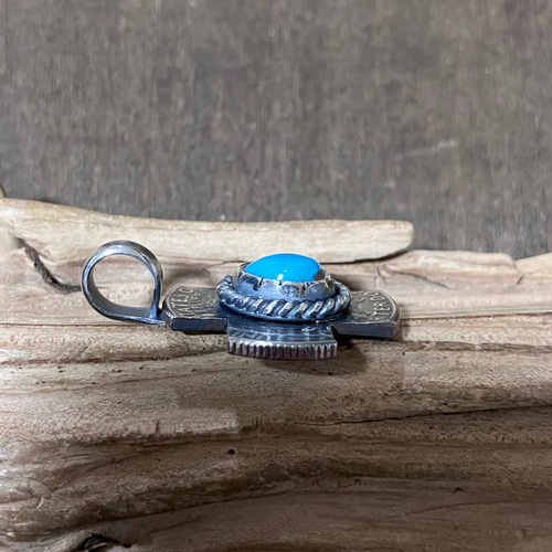 インディアンジュエリー STERLING Silver ターコイズ ネックレス 銀製品 インディアンジュエリー シルバー925 ペンダント トップ ズニ族