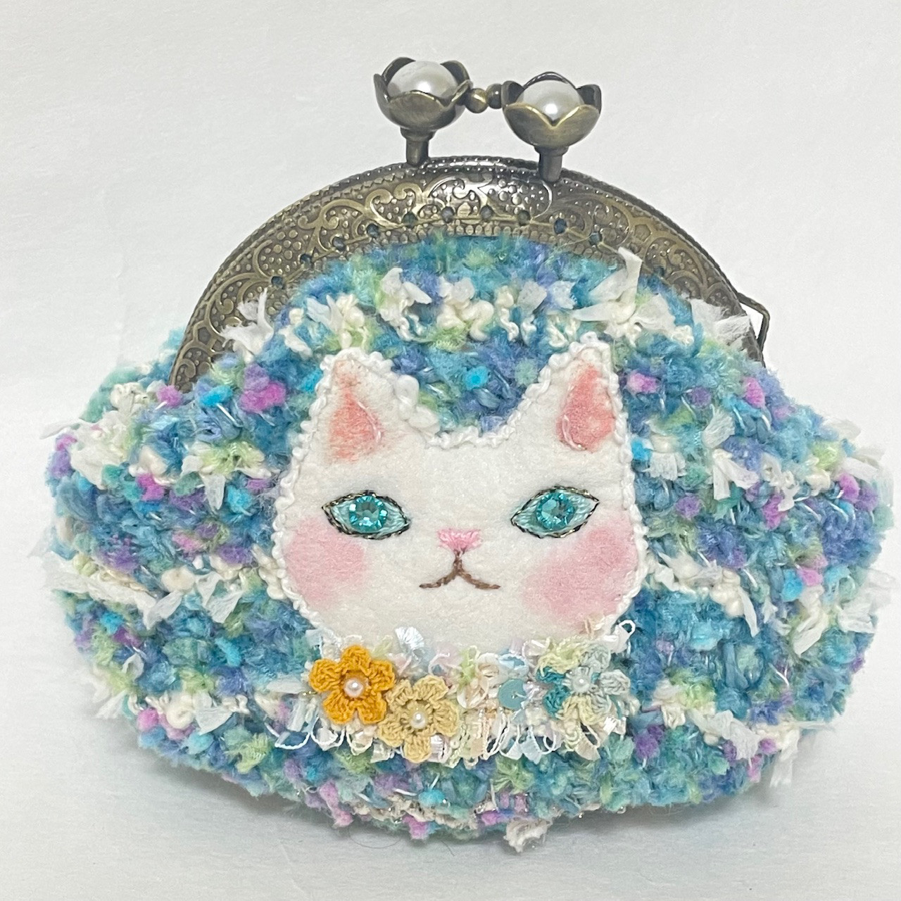 ねこのがまぐち(blue) S