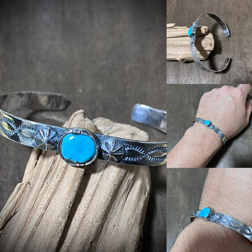 ロイストン ターコイズ シルバー バングル ブレスレット