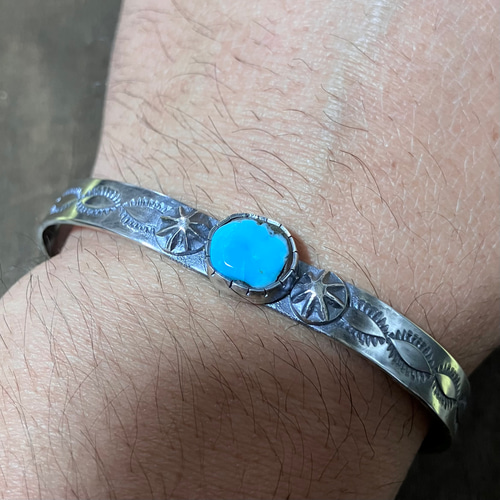 ロイストン ターコイズ シルバー バングル ブレスレット