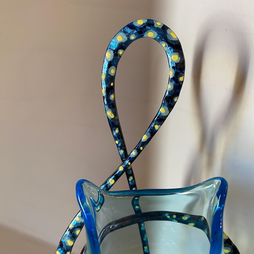 ト音記号とフクロウ各色【平山昭作品】 一輪挿し・花瓶・花器 ガラス