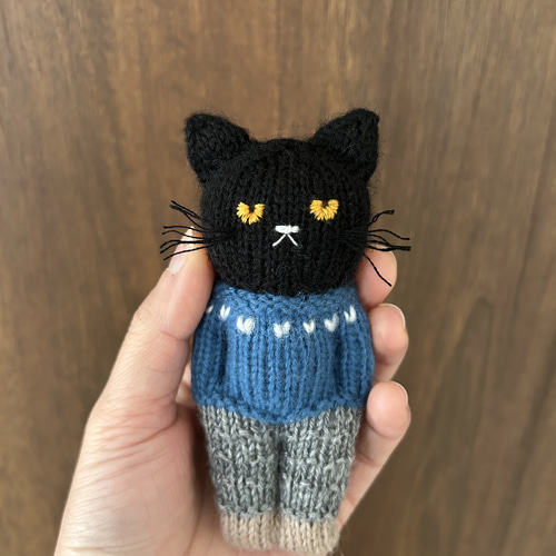 猫 編みぐるみ 黒猫 ぬいぐるみ あみぐるみ みー 通販 20281710