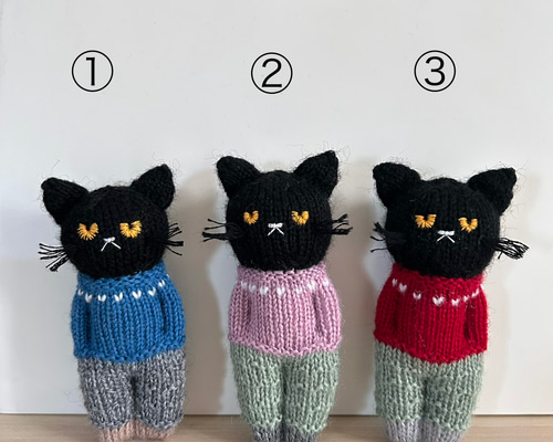 猫 編みぐるみ 黒猫 ぬいぐるみ あみぐるみ みー 通販 20281710