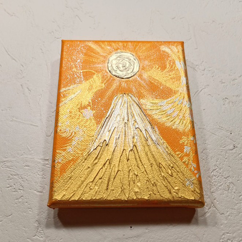 富士山絵画新春特価☆金富士金龍 金運上昇に特化 尺4判大額絵画縁付き