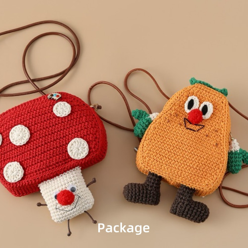 手作り 毛糸 刺繍 かぎ針編み 手提げバッグ ハンドバッグ ショルダー