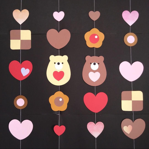 ホワイトデー 吊るし飾り 壁面飾り ガーランド 2月 3月 冬 春 雑貨