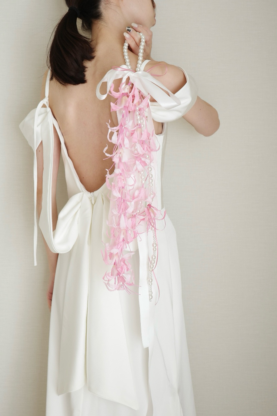 【完成品】ダイヤモンドリリーのパールブーケ