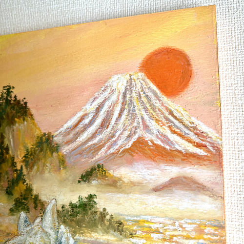 原画】丙午の絵 インテリアパネル 壁掛け アート 風水画 赤富士 絵画