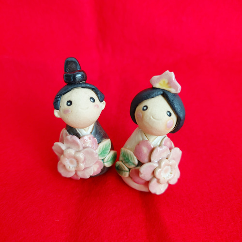 ひな人形 陶雛3 豆雛「桜」 その他置物 Atelier Mon Favori 通販