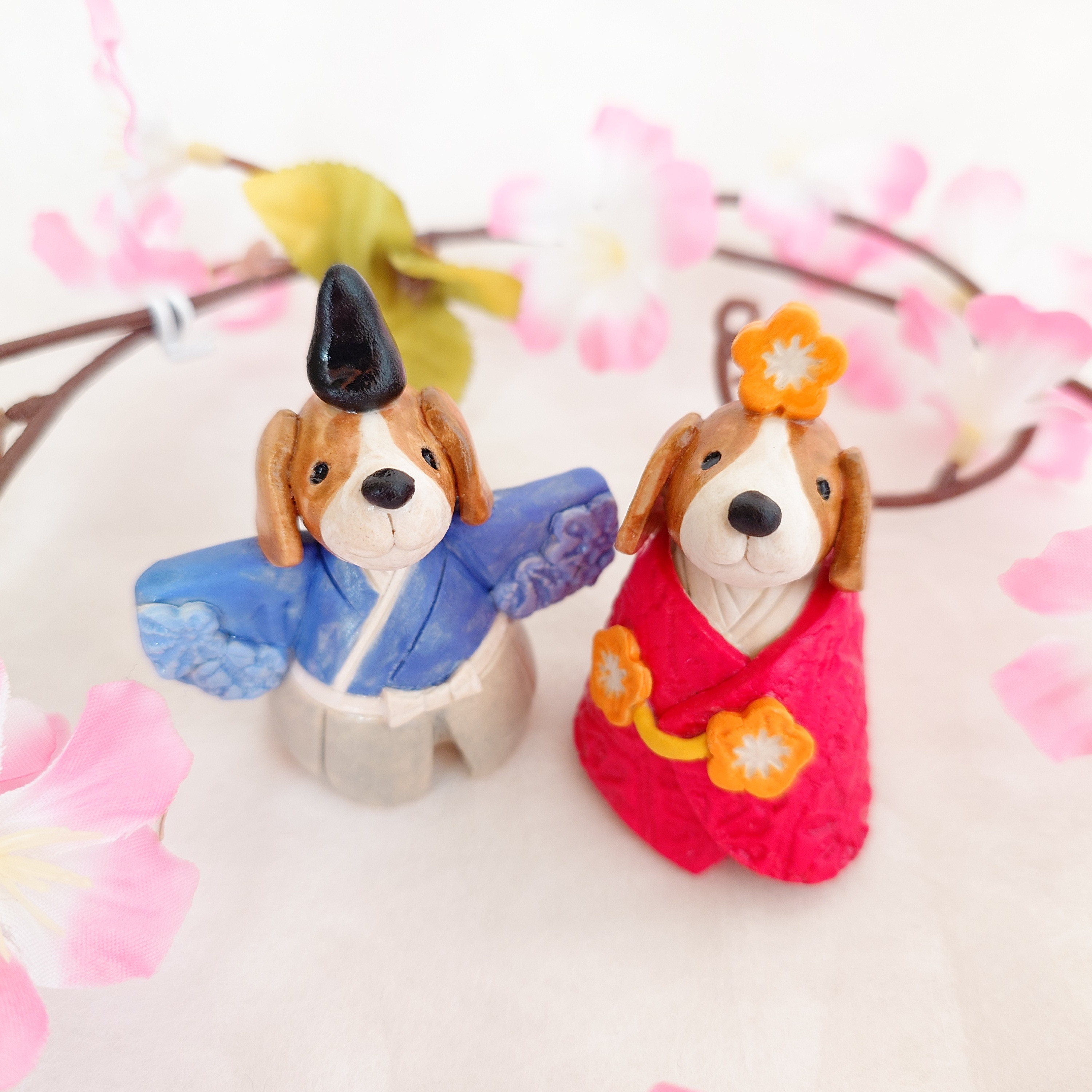 ひな人形　陶雛12  ビーグル雛