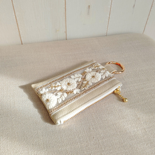 インド刺繍リボン】コインケース SSサイズ 小物入れ 小銭入れ・コイン