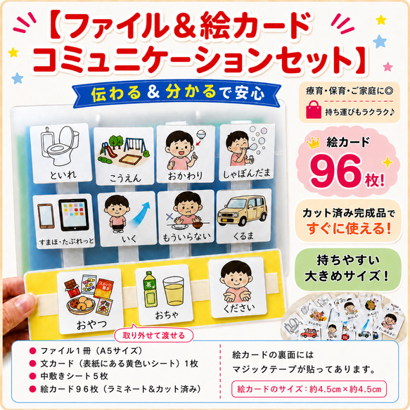届いてすぐ使える】視覚支援 絵カード スターターセット 96枚 カット